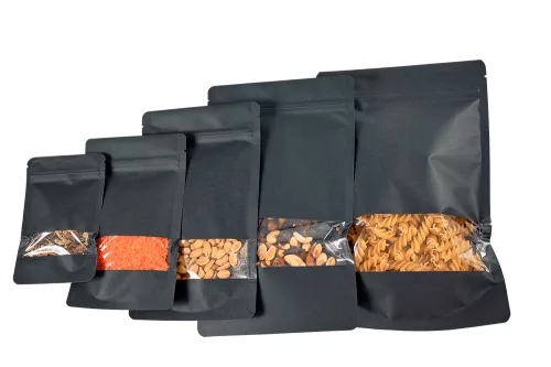Doypack -  Fekete ablakos társított tasak 100ml - 50db